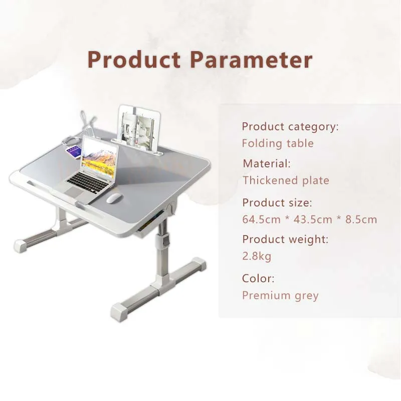 Foldable Lift Small Table Laptop Desk for Bed Adjustable Notebook Stand Folding Portable Tablet Tray