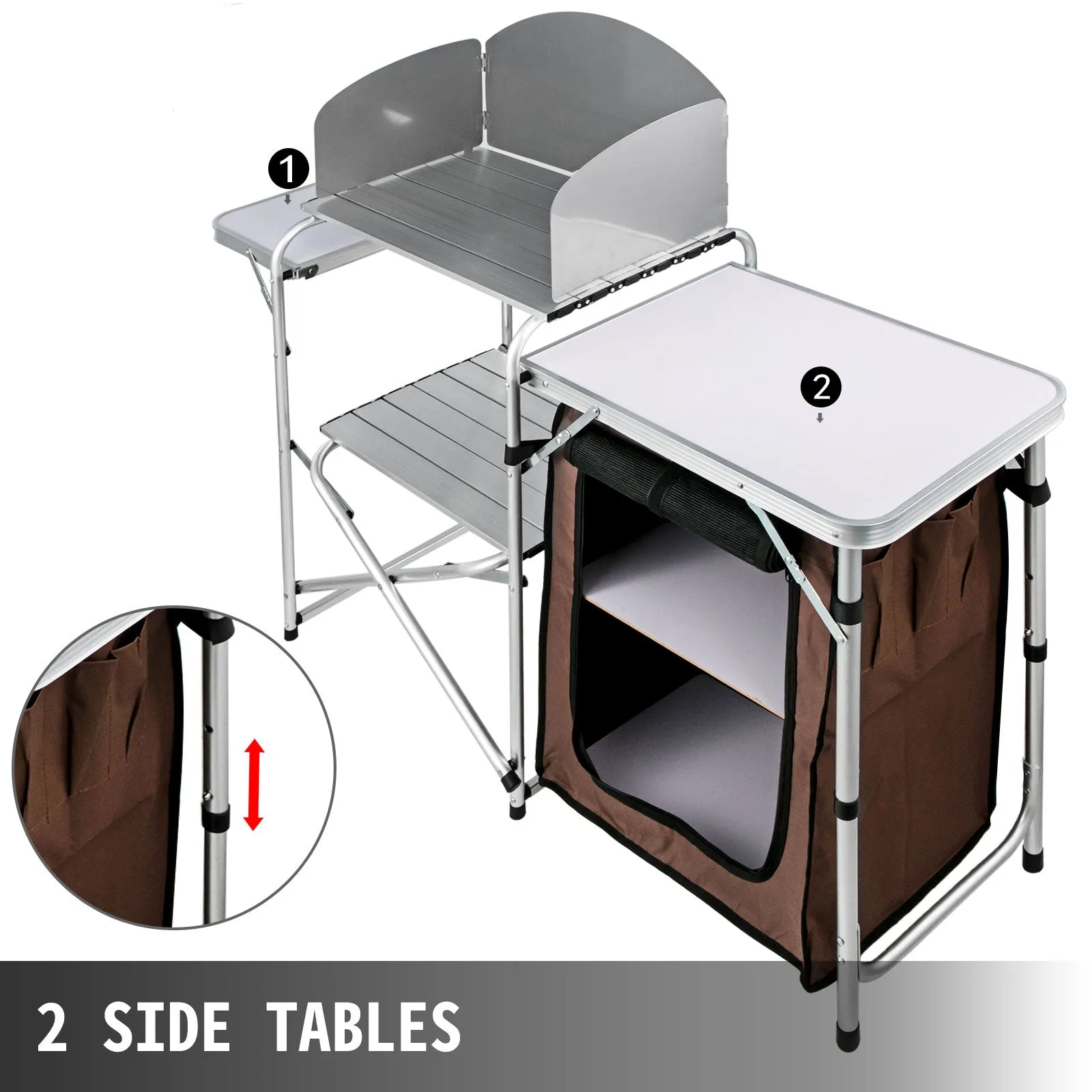 Foldable Outdoor Kitchen Table With Storage