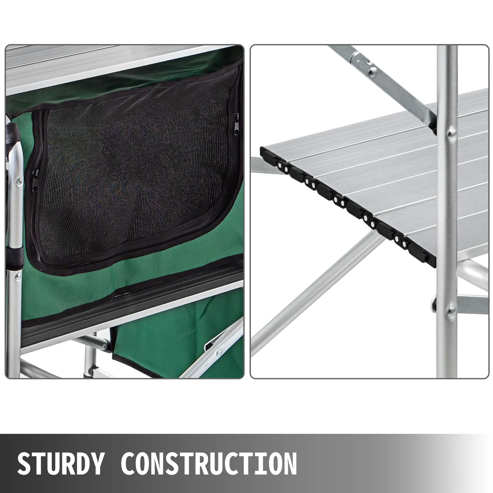 Foldable Outdoor Kitchen Table With Storage
