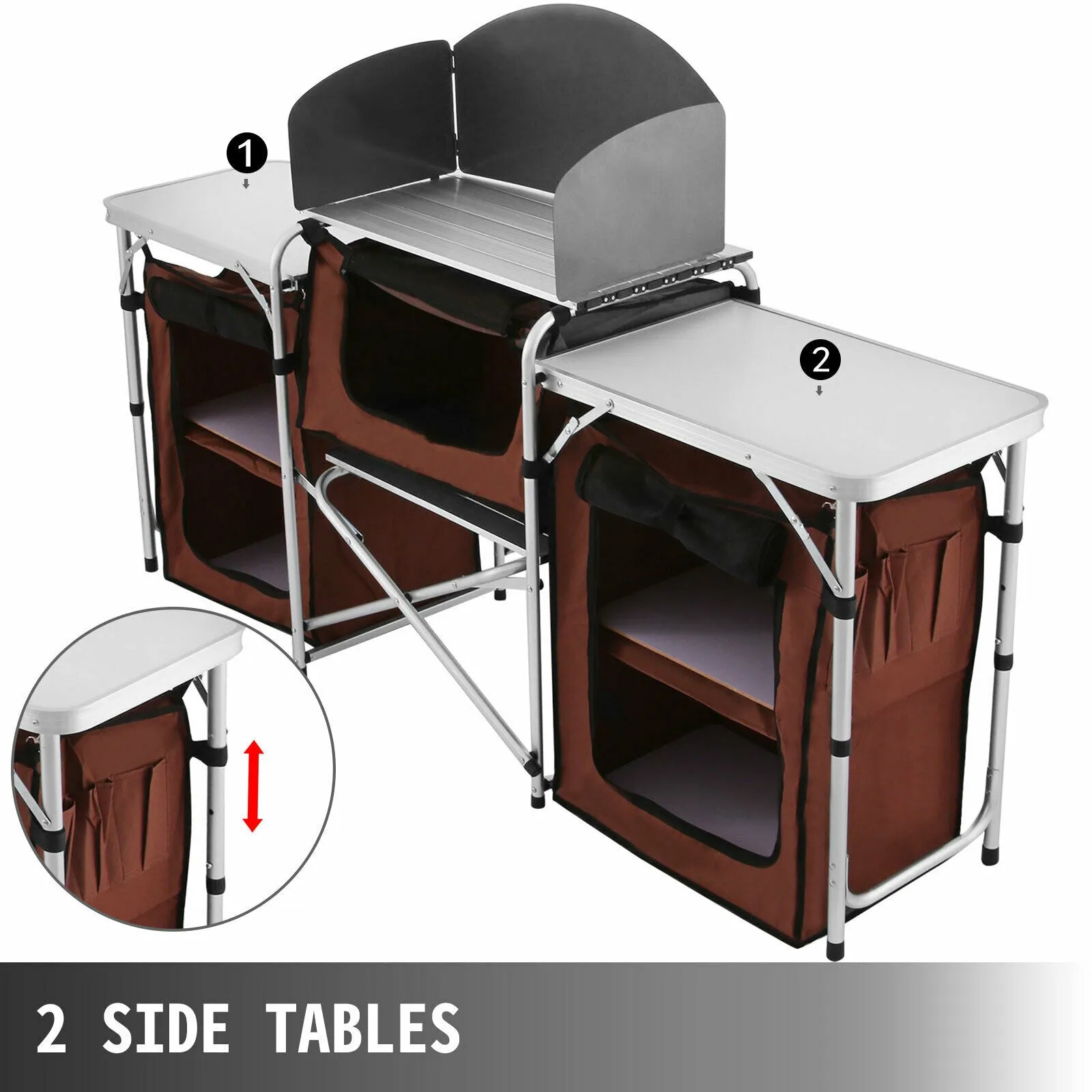 Foldable Outdoor Kitchen Table With Storage