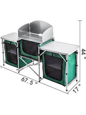 Foldable Outdoor Kitchen Table With Storage