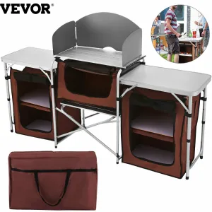 Foldable Outdoor Kitchen Table With Storage
