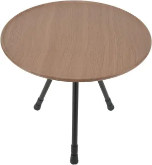 Foldable Round Camping Table Portable Camping Picnic Table Self Propelled Extendable Triangular Stand for Home Use (Wood Grain Color)