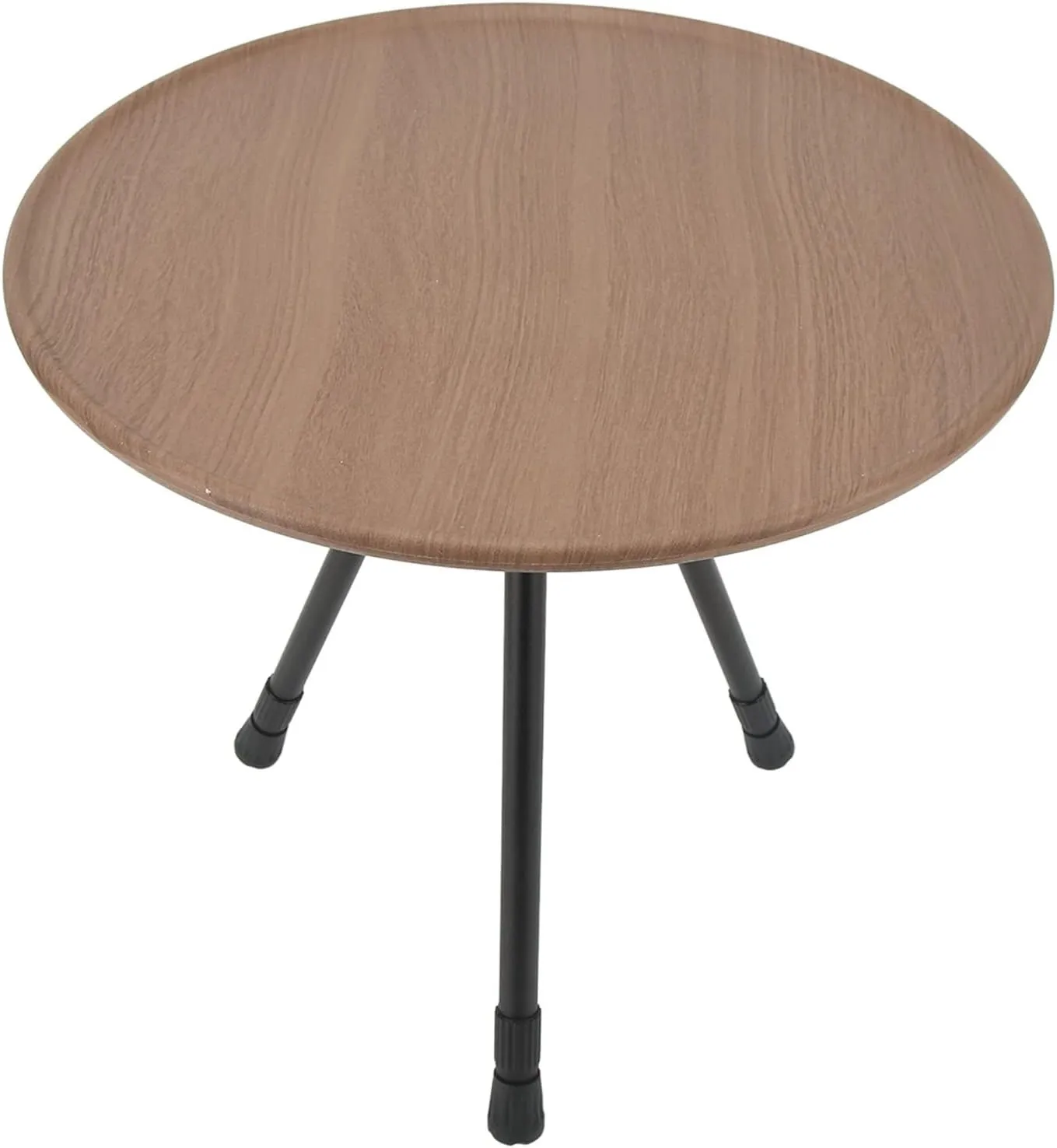 Foldable Round Camping Table Portable Camping Picnic Table Self Propelled Extendable Triangular Stand for Home Use (Wood Grain Color)