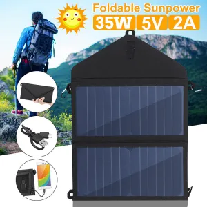Folding 35W Solar Panel Power Outdoor Cells for Smartphones
