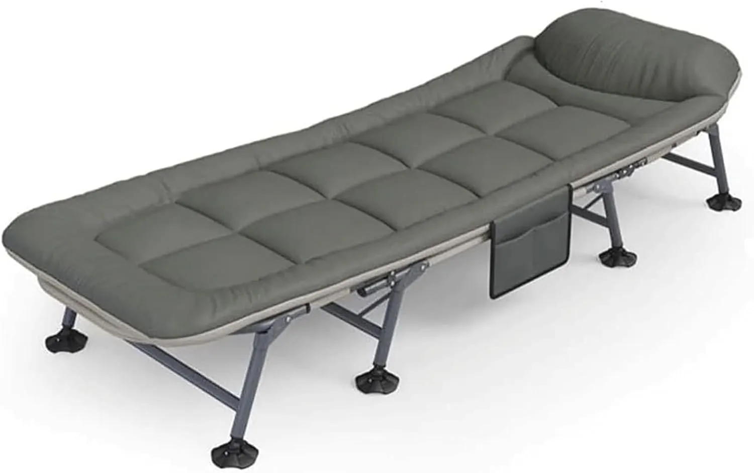 Folding Camping Bed 6-Position Adjustable Camping Cot Load 440lb Sleeping Cots for Adultsfolding Cot Travel Reclining Chaise