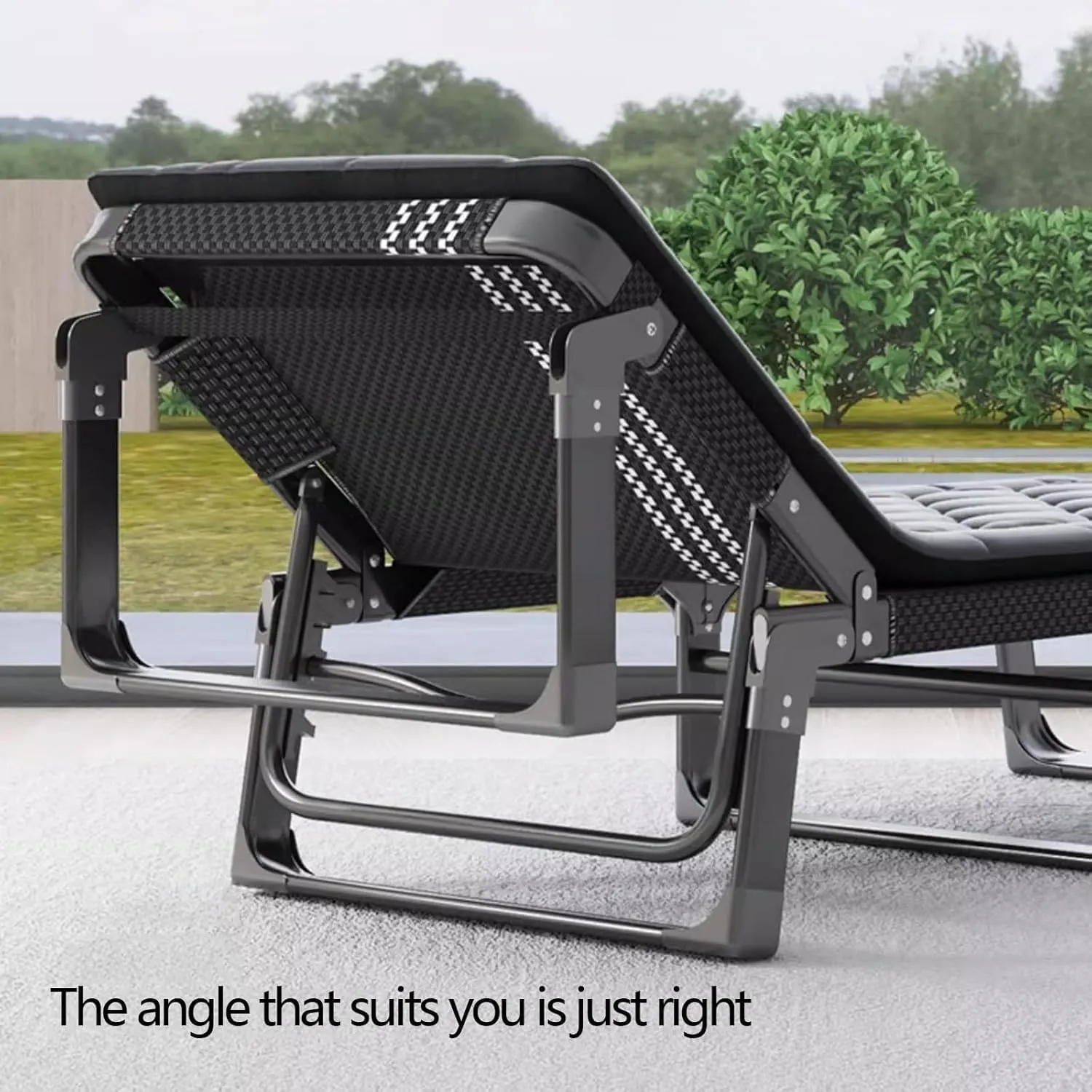 Folding Camping Bed Adjustable Backrest Sleeping Cots for Adults with Mattress Lounge Chair Supports 551 Lbs Camping Cot