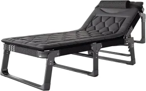 Folding Camping Bed Adjustable Backrest Sleeping Cots for Adults with Mattress Lounge Chair Supports 551 Lbs Camping Cot