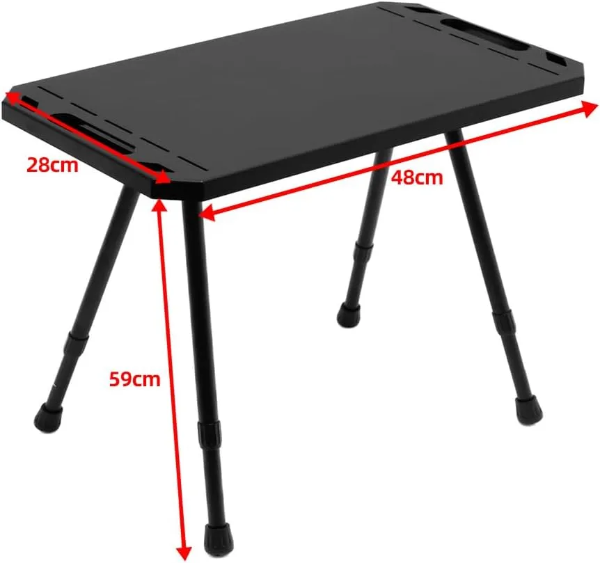 Folding Camping Table, Aluminum Alloy Lightweight Adjustable Height Picnic Desk, Outdoor Camping Table for Picnic, Camping, BBQ, Party, Backyard, Beach (Khaki)