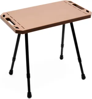Folding Camping Table, Aluminum Alloy Lightweight Adjustable Height Picnic Desk, Outdoor Camping Table for Picnic, Camping, BBQ, Party, Backyard, Beach (Khaki)