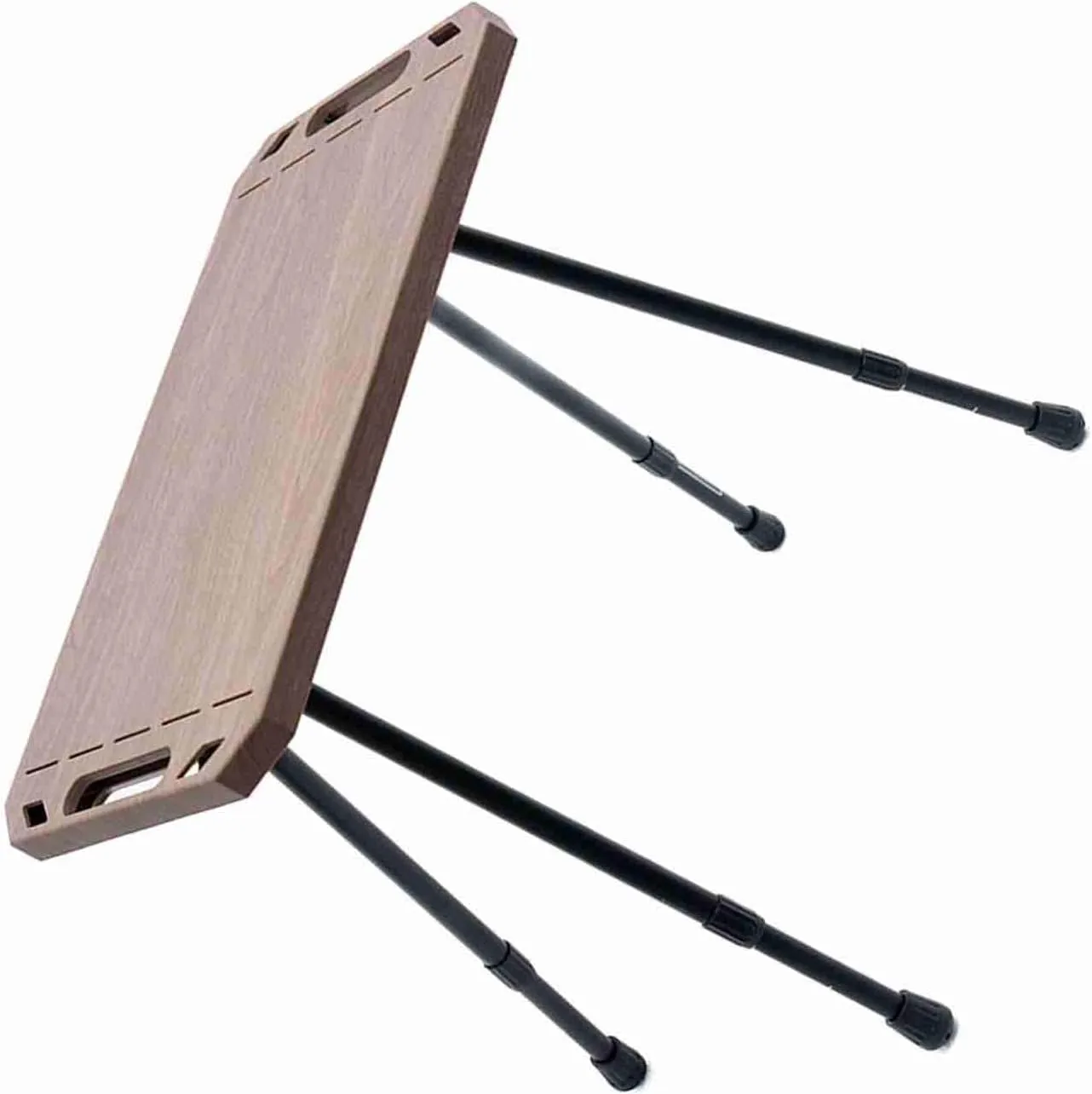 Folding Camping Table, Aluminum Alloy Lightweight Adjustable Height Picnic Desk, Outdoor Camping Table for Picnic, Camping, BBQ, Party, Backyard, Beach (Wood Grain Color)