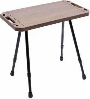 Folding Camping Table, Aluminum Alloy Lightweight Adjustable Height Picnic Desk, Outdoor Camping Table for Picnic, Camping, BBQ, Party, Backyard, Beach (Wood Grain Color)