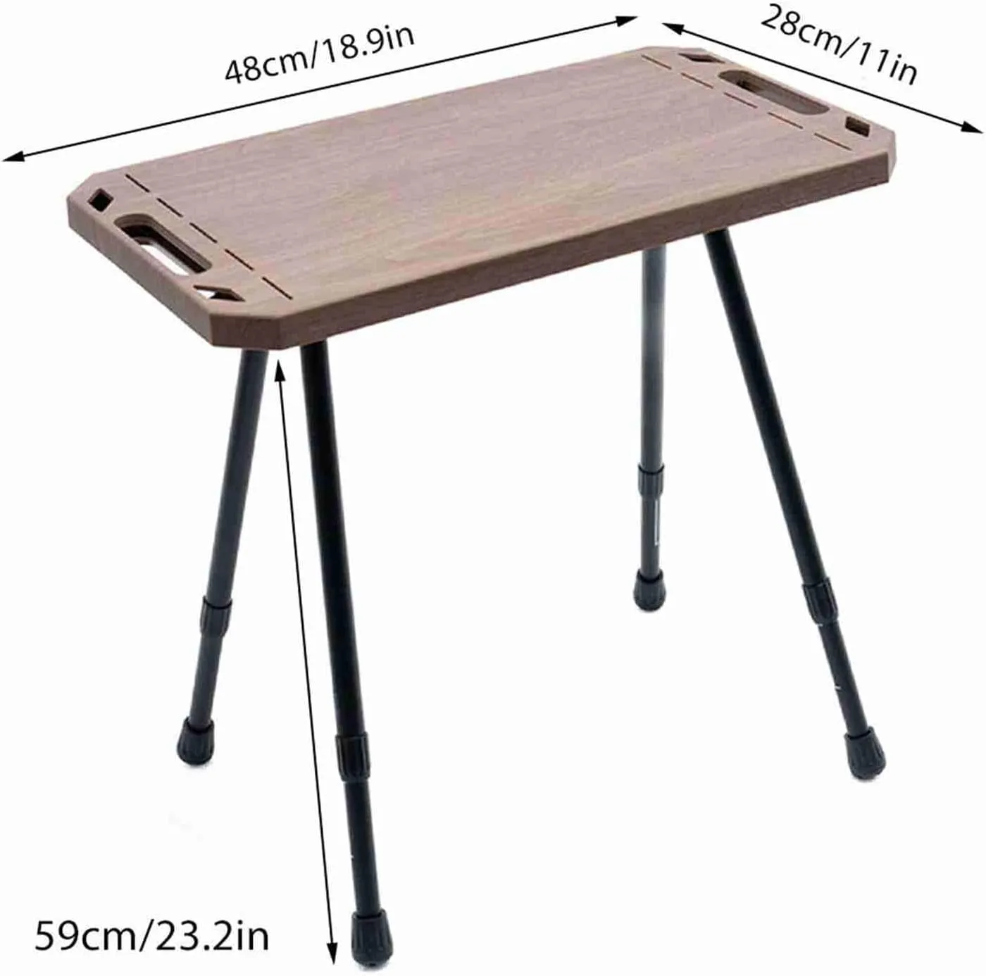 Folding Camping Table, Aluminum Alloy Lightweight Adjustable Height Picnic Desk, Outdoor Camping Table for Picnic, Camping, BBQ, Party, Backyard, Beach (Wood Grain Color)