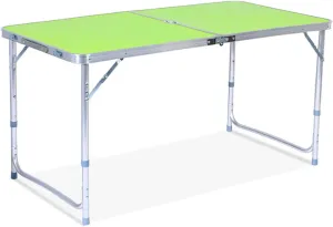 Folding Camping Table Aluminum Height Adjustable Lightweight Portable Dining Table With Umbrella Hole Portable Handle Weatherproof Table For Outdoor Picnic Camping Beach Backyard 47.2 * 23.6inch