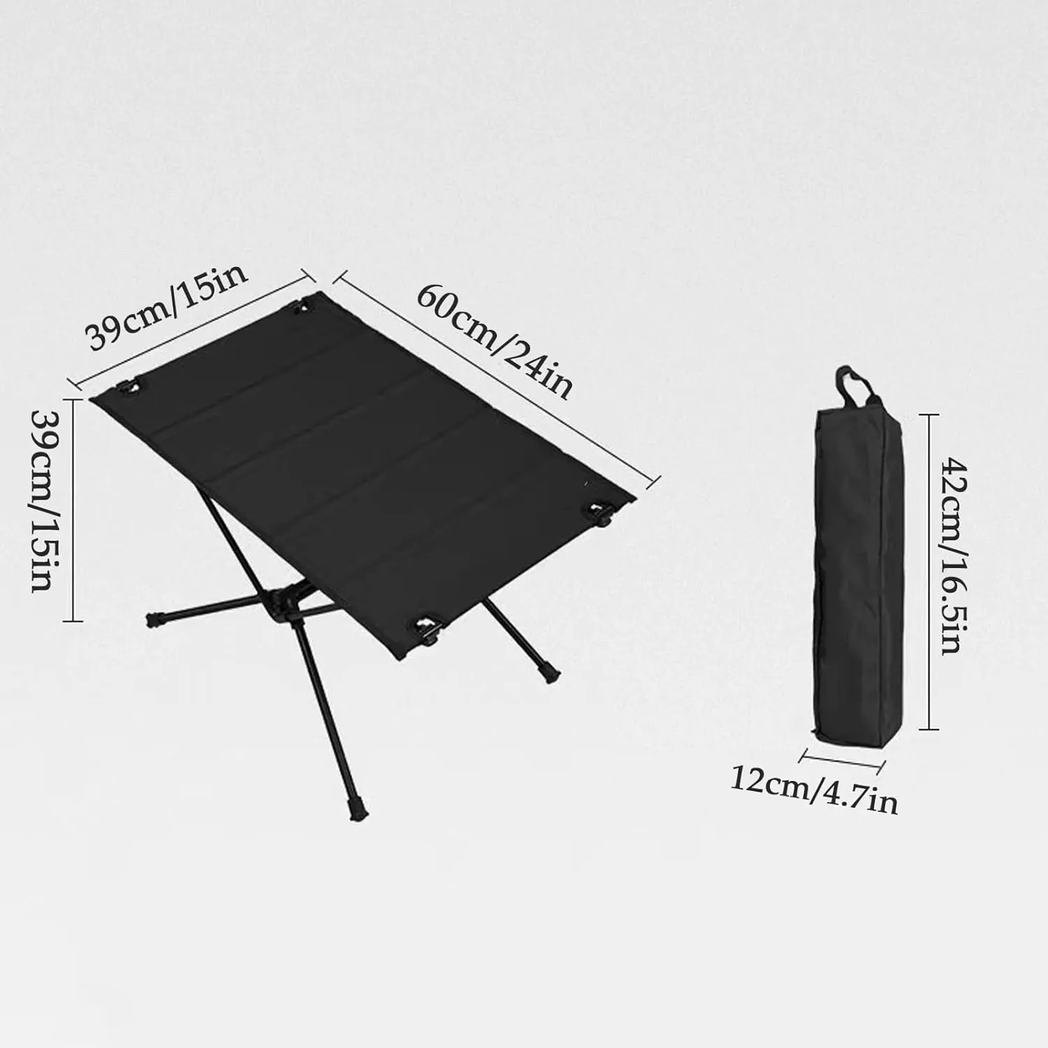 Folding Camping Table, Aluminum Portable Camp Table with Carry Bag - Compact Camping Table Support Foldable Small Table for Outdoor Camping Picnic(B)