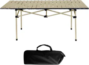 Folding Camping Table, Aluminum Portable Table for Outdoor Picnic Tables Camping Equipment Yellow