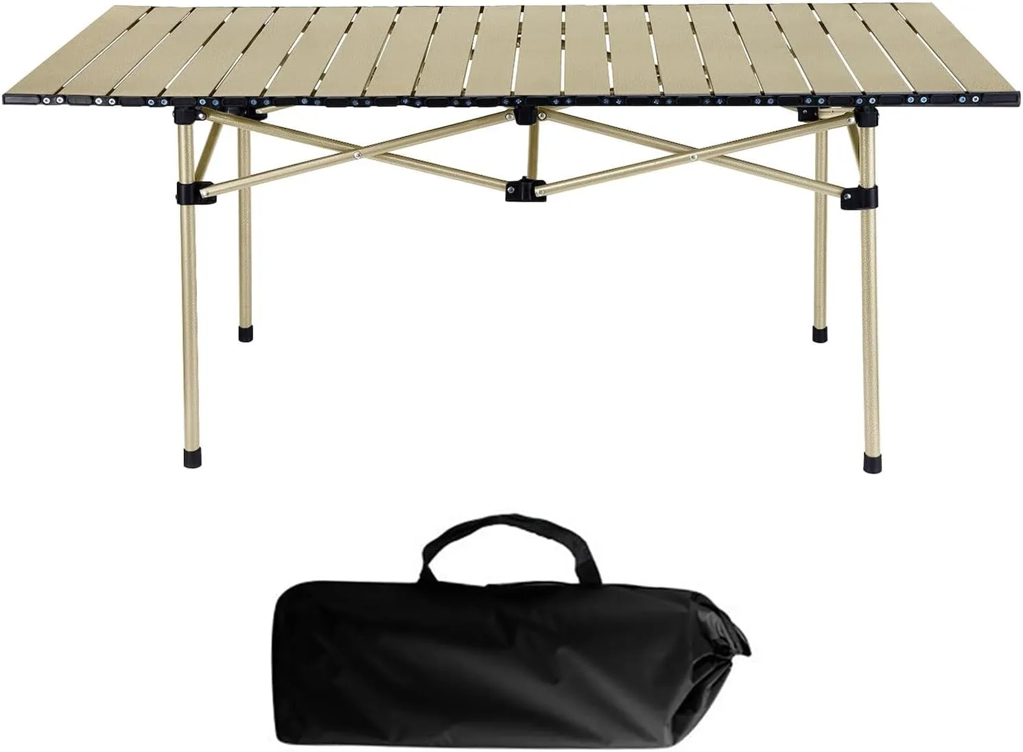 Folding Camping Table, Aluminum Portable Table for Outdoor Picnic Tables Camping Equipment Yellow