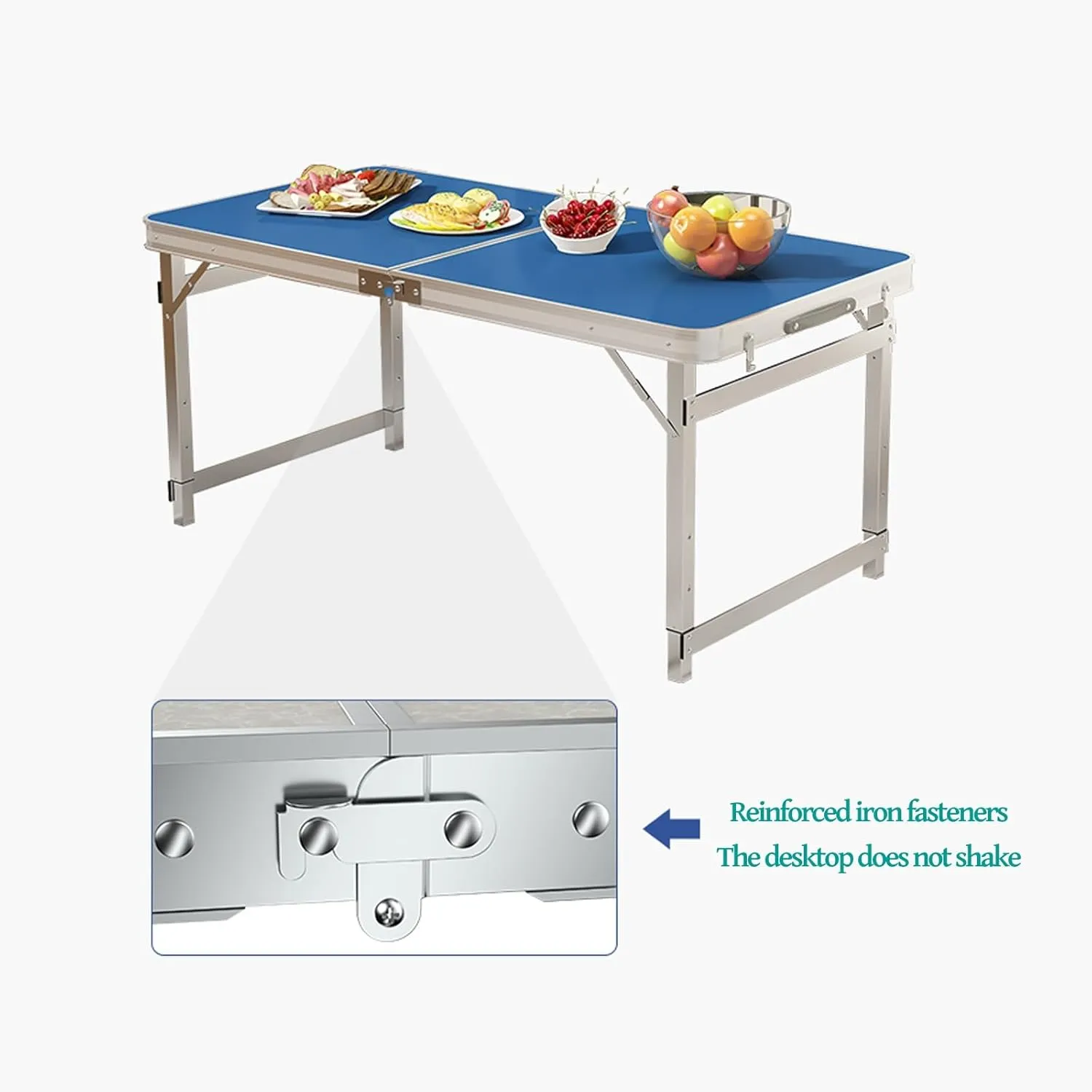 Folding Camping Table and Chairs, Aluminum Folding Table, Adjustable Height, Folding Table and Chairs for Camping, Picnic, BBQ, Beach (Color : C)