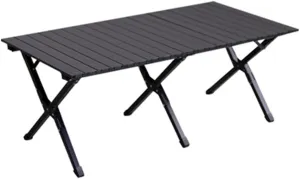 Folding Camping Table Lightweight Aluminum Roll-up Table for Camping Outdoor Picnic