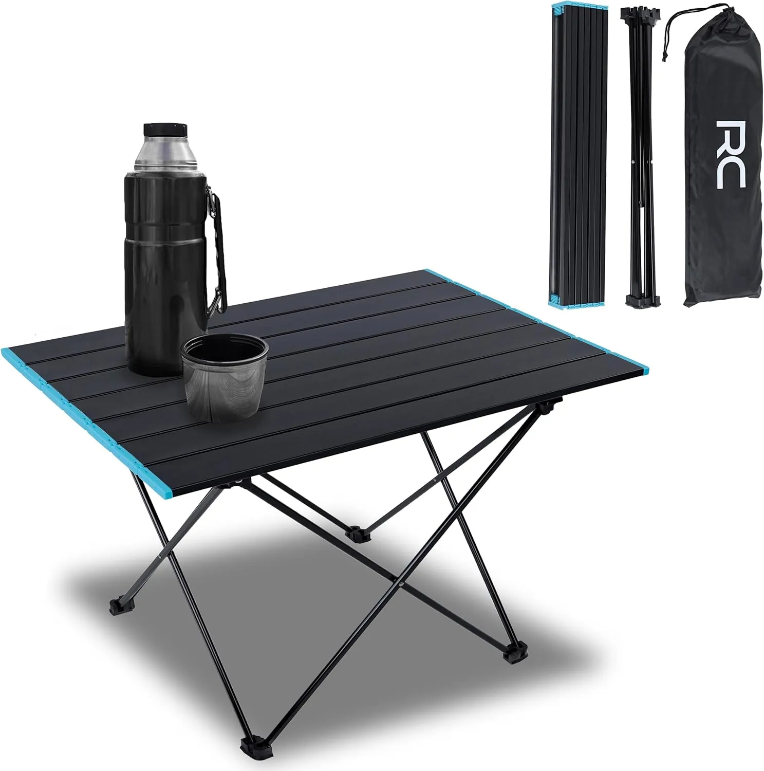Folding Camping Table - Lightweight Small Camping Table Portable Aluminum Outdoor Foldable Table with Carrying Bag
