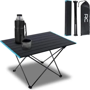 Folding Camping Table - Lightweight Small Camping Table Portable Aluminum Outdoor Foldable Table with Carrying Bag