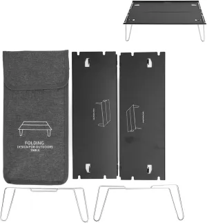 Folding Camping Table Outdoor Portable Aluminum Alloy Ultra Light Mini Multifunctional Black Table with Polished Edges and Storage Bag
