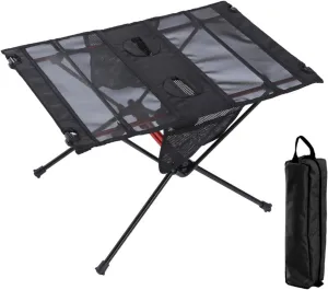 Folding Camping Table Portable Aluminum Alloy Table with Carry Bag Compact Mesh Table for Camping Picnics