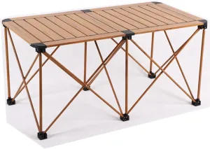 Folding Camping Table Portable Aluminum Folding Table, Indoor Outdoor Lightweight Portable Aluminum Dining Table for Picnic Camping(135 * 70 * 56cm)