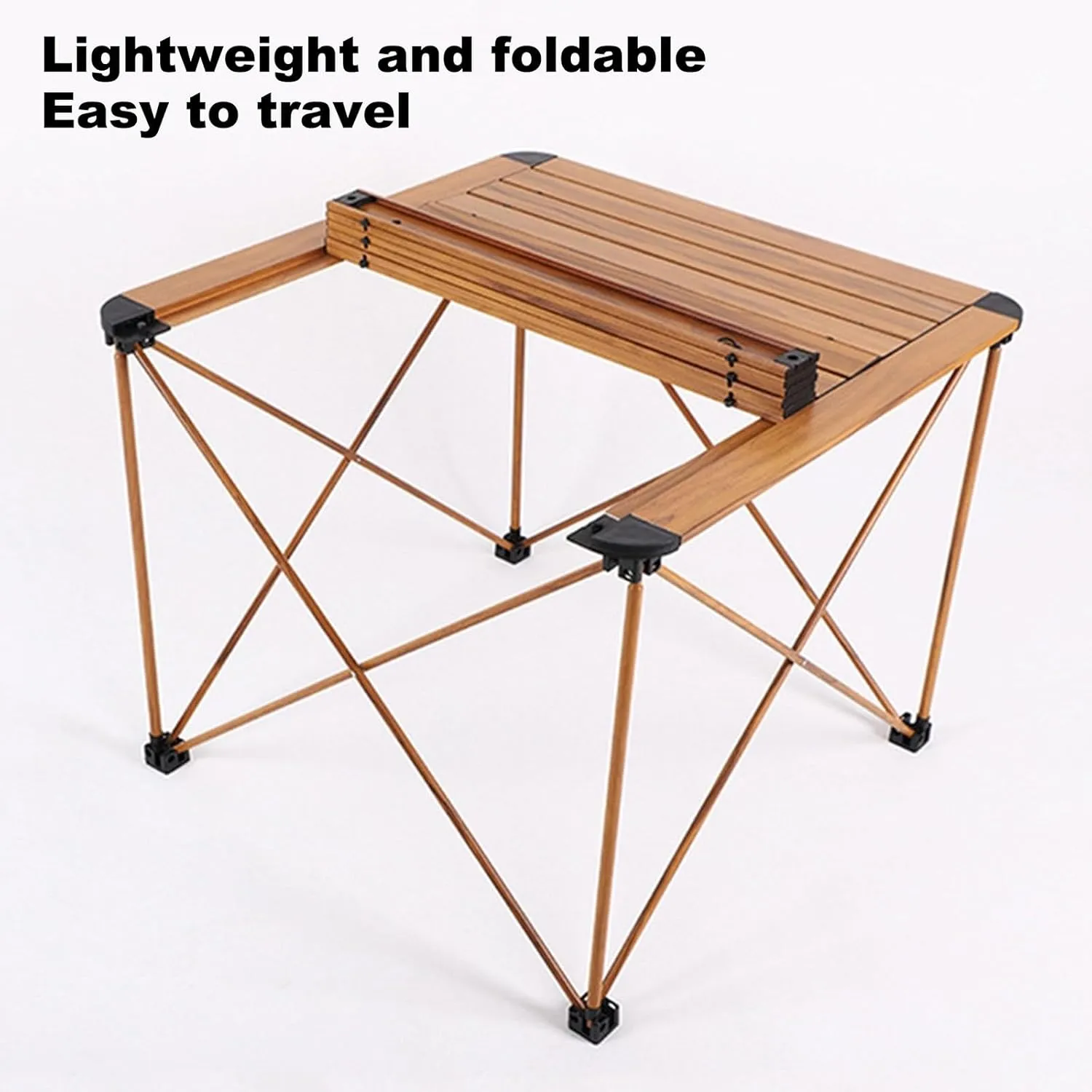 Folding Camping Table Portable Aluminum Folding Table, Indoor Outdoor Lightweight Portable Aluminum Dining Table for Picnic Camping(135 * 70 * 56cm)