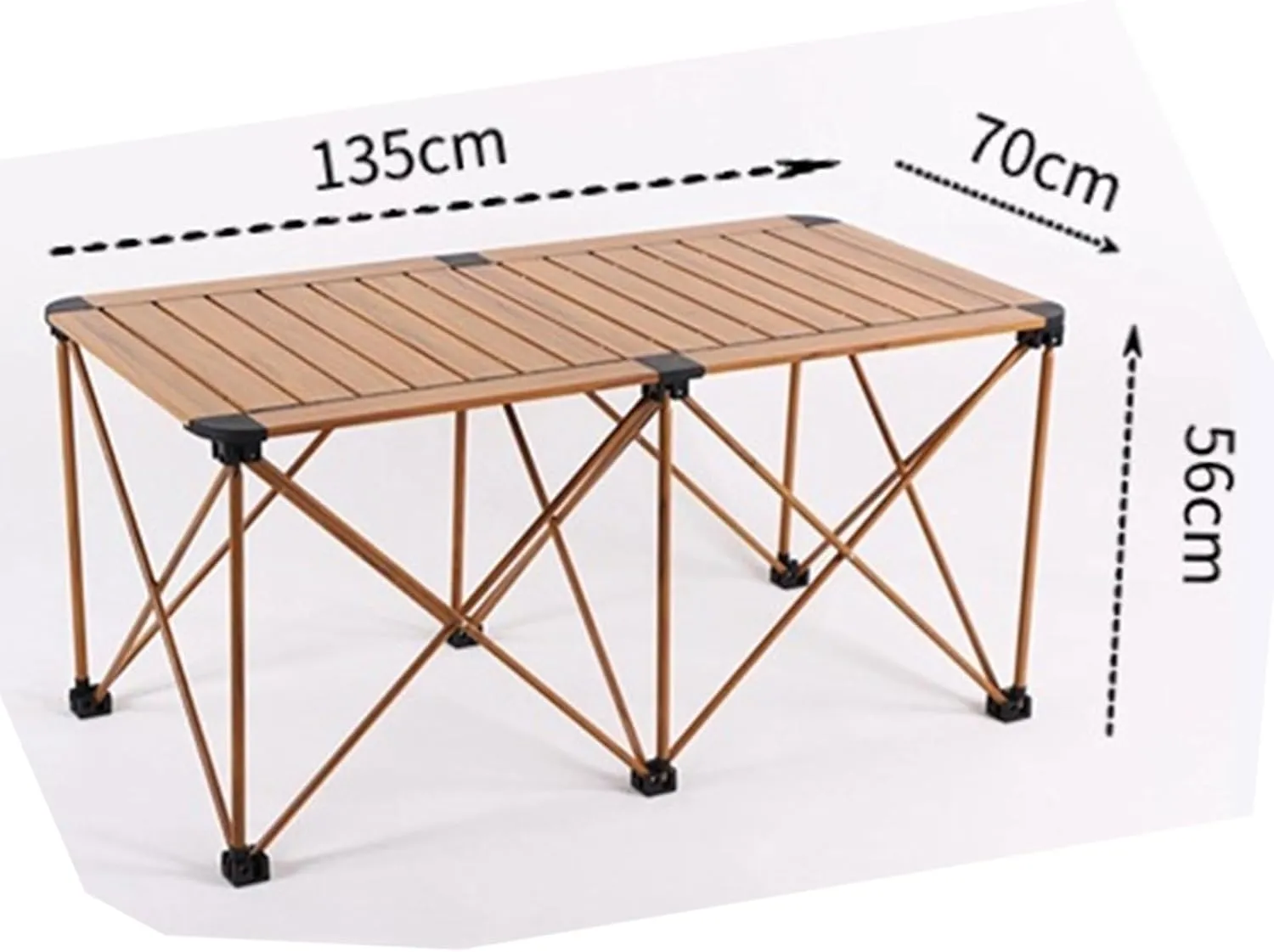 Folding Camping Table Portable Aluminum Folding Table, Indoor Outdoor Lightweight Portable Aluminum Dining Table for Picnic Camping(135 * 70 * 56cm)