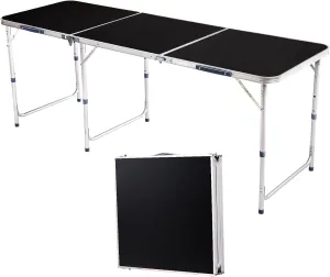 Folding Camping Table Portable Camp Table, Aluminum Lightweight Outdoor Table Indoor Outdoor Compact Folding Table for Camping, Picnic, Backyard, BBQ, Patio