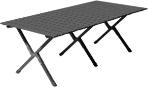 Folding Camping Table Portable Picnic Table, Lightweight Roll Up Side Table Outdoor Camp Table for Travel Hiking Backyard BBQ Party, 46x24 in, Black