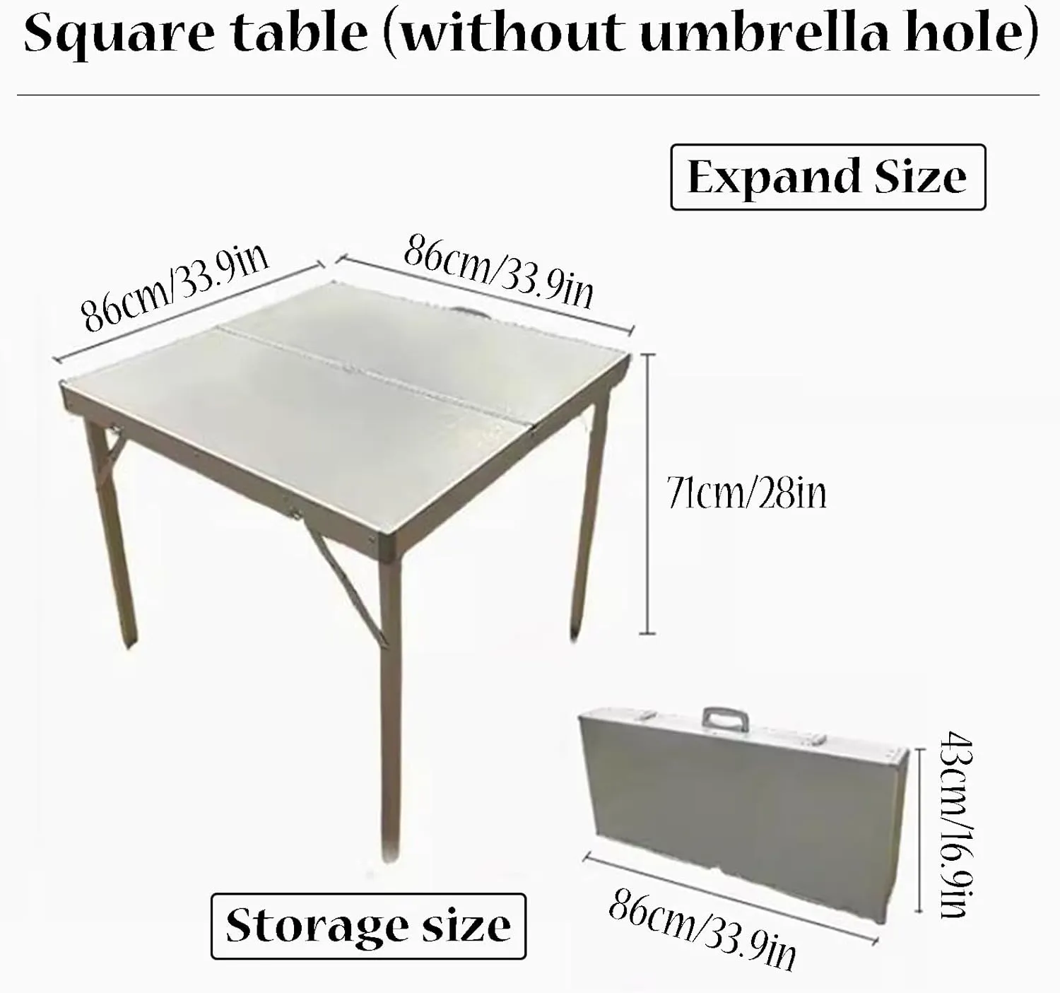 Folding Camping Table Square-shaped Picnic Table Aluminum Alloy Camping Table Roll Up Desktop with Storage Bag for Outdoor