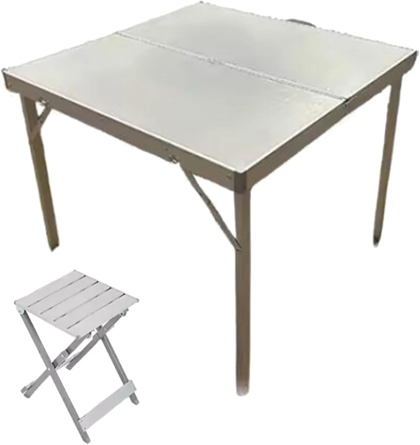 Folding Camping Table Square-shaped Picnic Table Aluminum Alloy Camping Table Roll Up Desktop with Storage Bag for Outdoor
