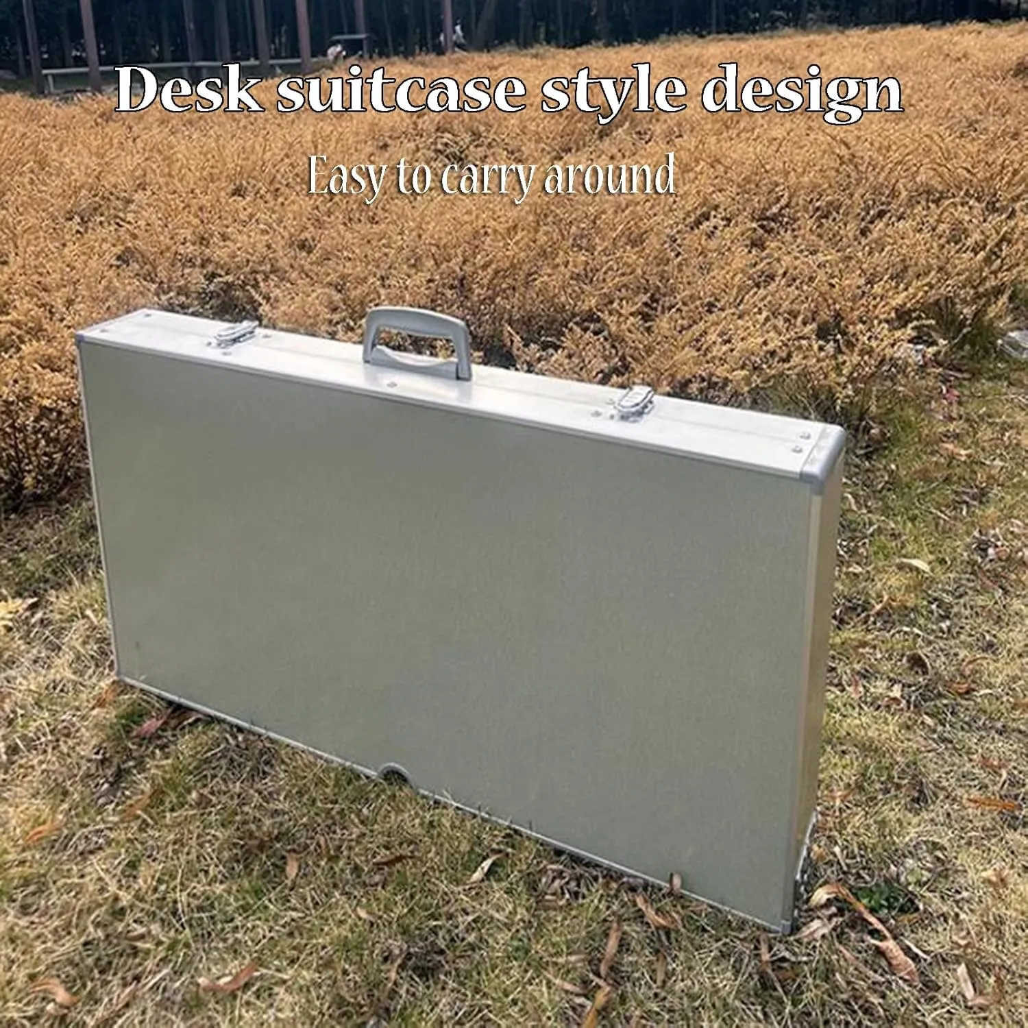 Folding Camping Table Square-shaped Picnic Table Aluminum Alloy Camping Table Roll Up Desktop with Storage Bag for Outdoor