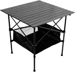 Folding Camping Table with Carry Bag Lightweight Roll up Easy to Install Camp Table Foldable Table for Garden Patio BBQ Beach Outdoor Camping Table Wilderness Camping Table(70cmx70cmx70cm)