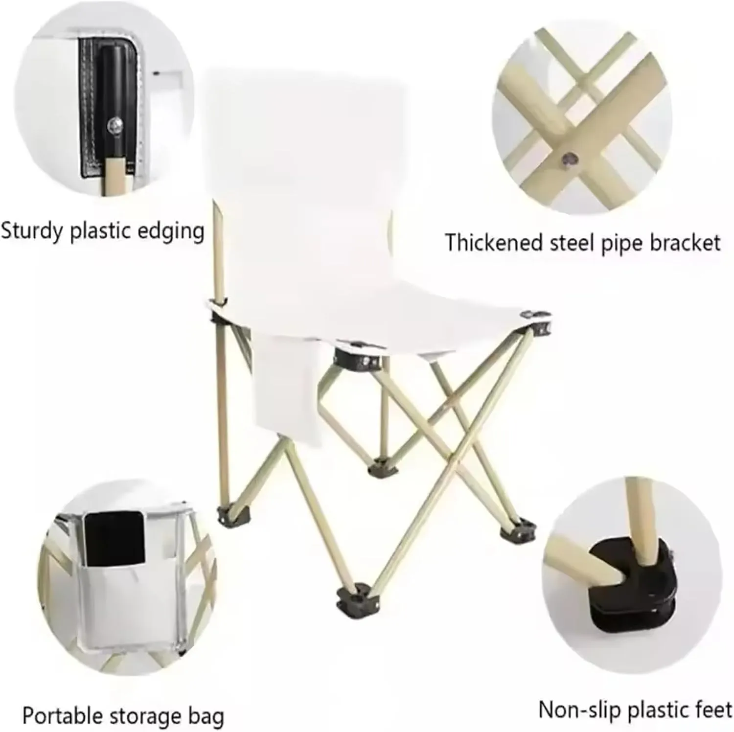 Folding Camping Table with Chairs Picnic Table and 6 Chairs for Beach Hiking Travel Fishing BBQ, Outdoor Table and Chairs Set with Storage Bags,Black