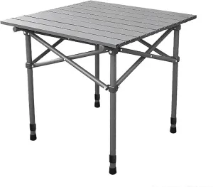 Folding Camping Table with Mesh Bag, Portable Camping Table, Lightweight Aluminum Roll-Up Folding Table, for Outdoor Camping, Picnics, Beach, Backyard