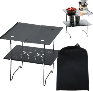 Folding Camping Table,Folding Camping Table, Compact Camping Picnic Table, Double Layer Portable Table, Beach Tables for Camping Desk, Outdoor Camping Table, Access