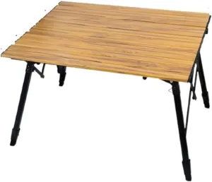 Folding Dining Table Aluminum Alloy Egg Roll Table Large Lifting Camping Table Portable Camping Aluminum Plate Table Outdoor Folding Table Wood Grain (Color : 70Type)