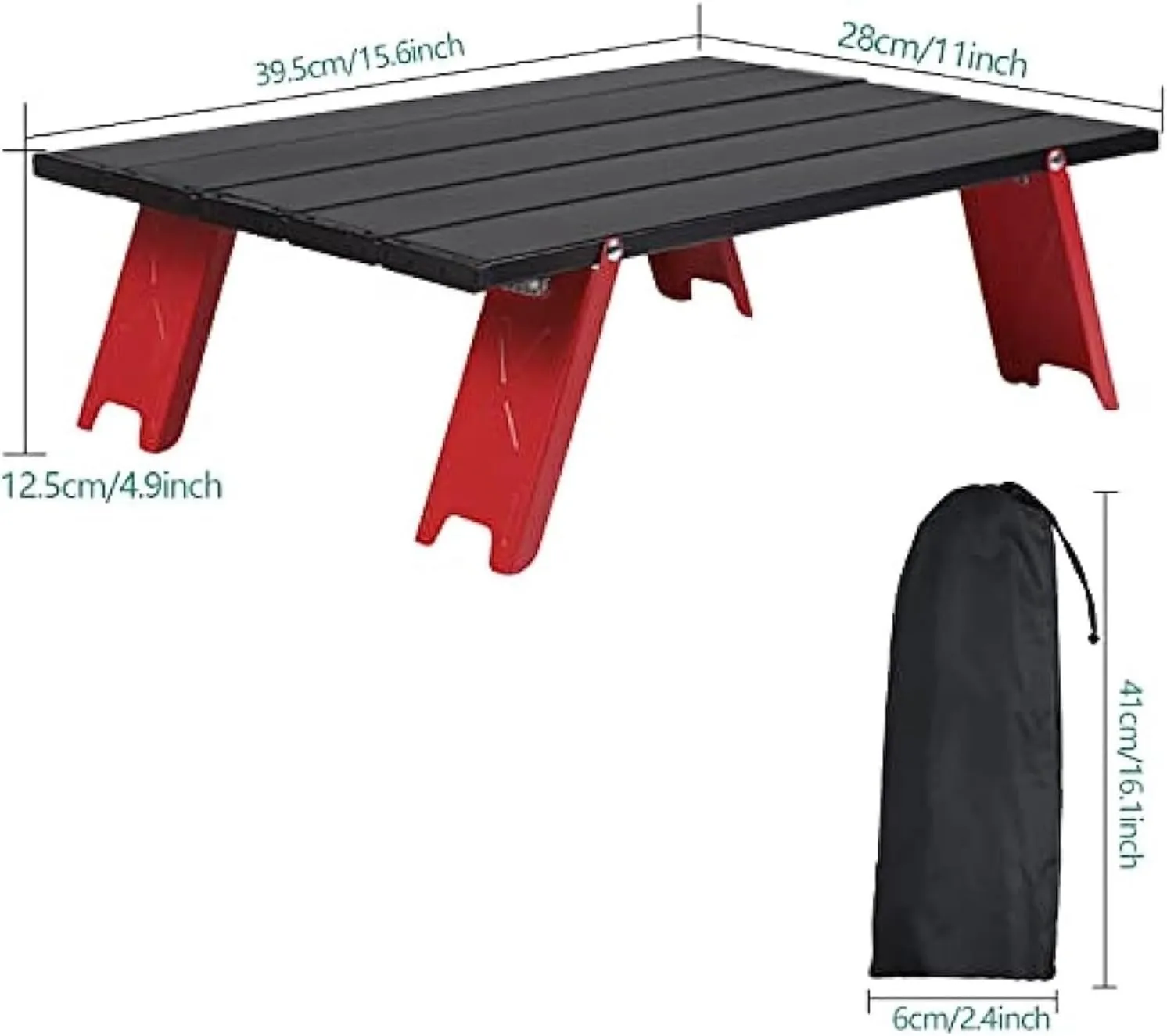 Folding Dining Table Lightweight Camping Beach Table Mini Foldable Micro Collapsible Compact Side Table Small Folding Camping Table Aluminum Portable (Color : Black)