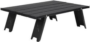 Folding Dining Table Lightweight Camping Beach Table Mini Foldable Micro Collapsible Compact Side Table Small Folding Camping Table Aluminum Portable (Color : Black)