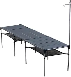 Folding Dining Table Lightweight Rain-Proof Detachable Outdoor Camping Desk Aluminum Alloy Folding Table Portable Picnic Fishing Beer Table (Color : Two Table Sets)
