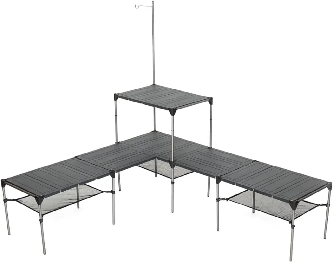 Folding Dining Table Lightweight Rain-Proof Detachable Outdoor Camping Desk Aluminum Alloy Folding Table Portable Picnic Fishing Beer Table (Color : Two Table Sets)
