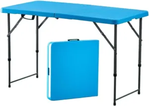 Folding Dining Table Outdoor Folding Conference Table Foldable Camping Table Outdoor Camping Folding Table Portable Office Stall Long Table (Color : 1.2M Blue)