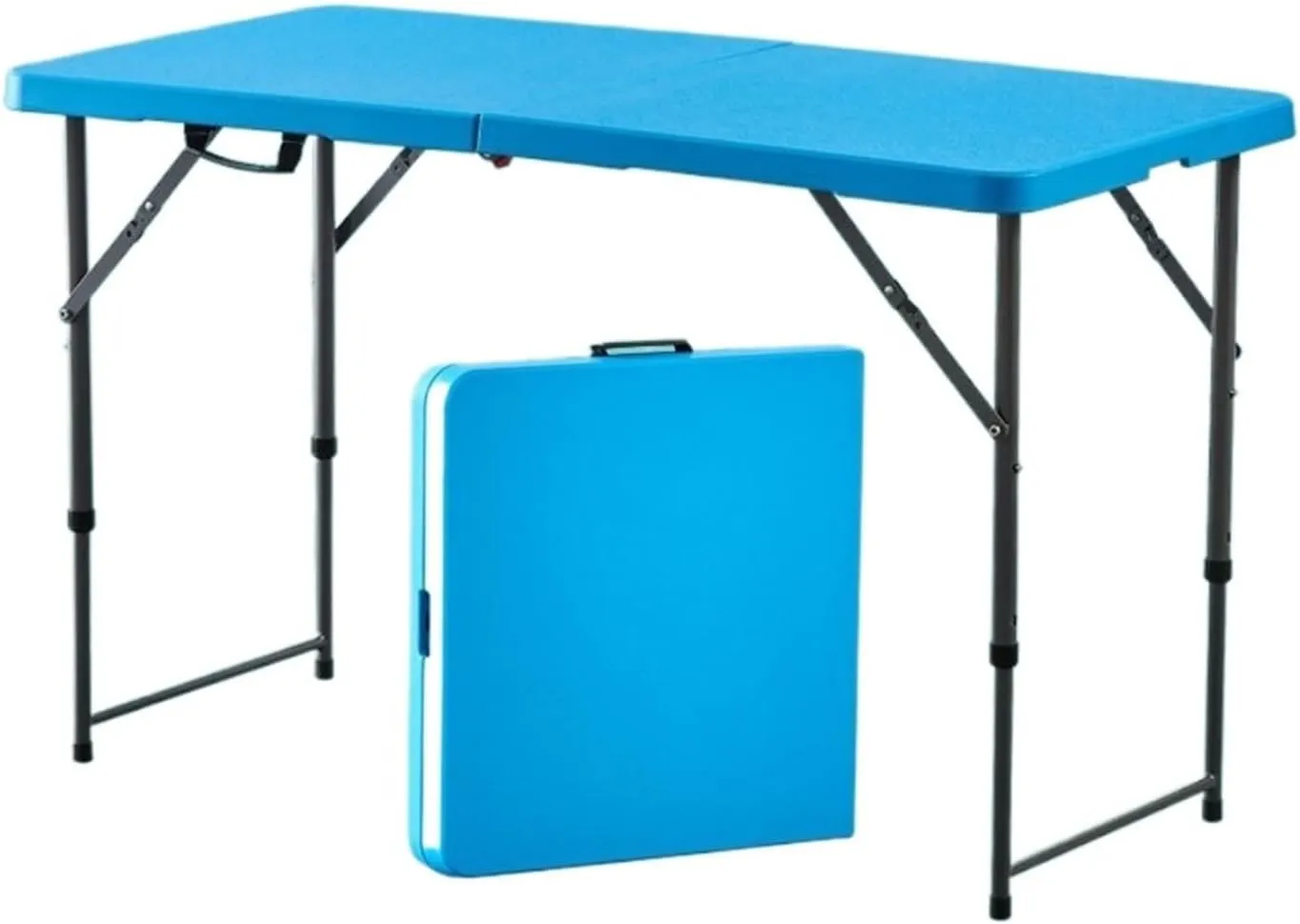 Folding Dining Table Outdoor Folding Conference Table Foldable Camping Table Outdoor Camping Folding Table Portable Office Stall Long Table (Color : 1.2M Blue)