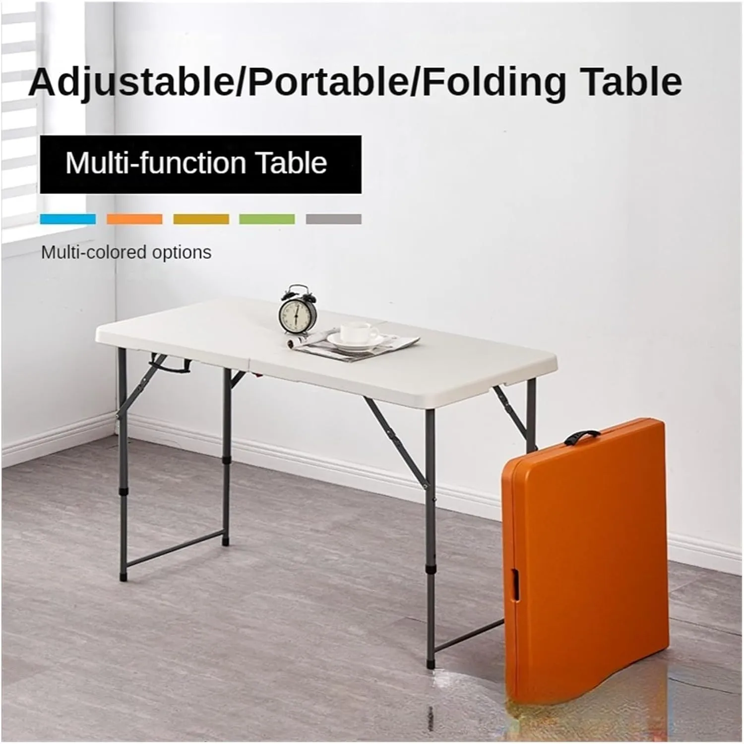 Folding Dining Table Outdoor Folding Conference Table Foldable Camping Table Outdoor Camping Folding Table Portable Office Stall Long Table (Color : 1.2m Yellow)