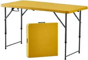 Folding Dining Table Outdoor Folding Conference Table Foldable Camping Table Outdoor Camping Folding Table Portable Office Stall Long Table (Color : 1.2m Yellow)