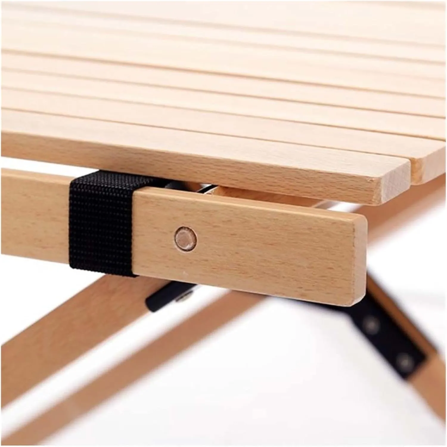 Folding Dining Table Outdoor Picnic Barbecue Tours Tableware Table for Camping Folding Egg Roll Table Portable Foldable Wood Table (Color : 60x60x43CM)