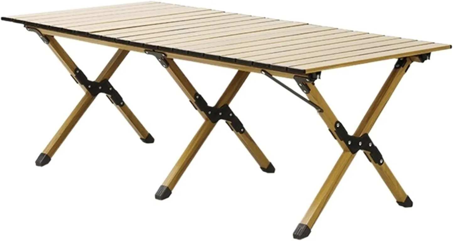 Folding Dining Table Outdoor Roll-Up Table with Storage Bag Tourist Folding Table for Picnic BBQ Foldable Camping Table Aluminum Alloy (Color : 117x60cm)